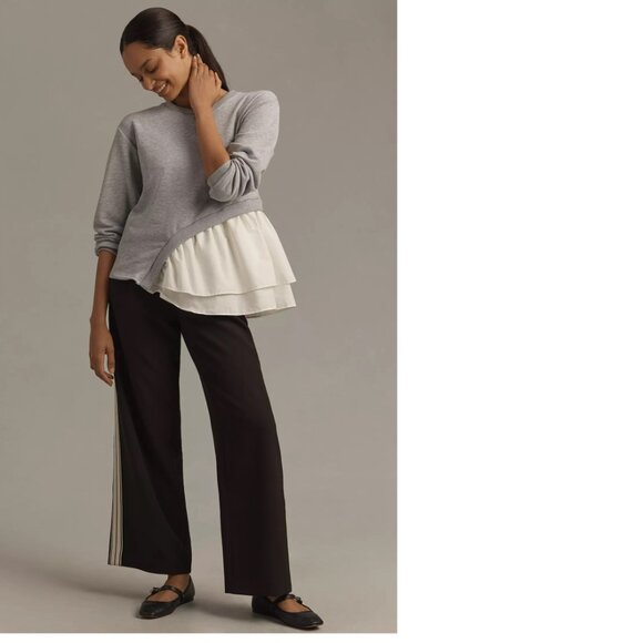 Anthropologie Maeve Asymmetrical Twofer Sweatshirt S new with tag small gray - Picture 3 of 5